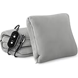 Sino Salected Car Heated Blanket, 12/24V Portable Heated Blanket for Car, Machine Washable Flannel Travel Blanket, 3 Heating Levels, 60x44 Inches, 4-in-1 Design, Convenient Storage for Camping,Grey