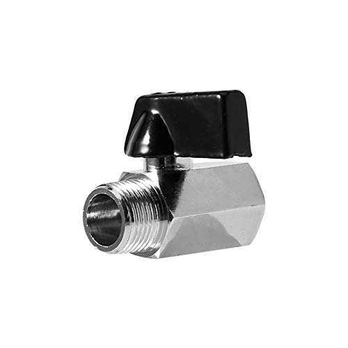 Válvula de bola de latón, 3/8" BSP Macho x BSP Rosca hembra, mini válvula de bola, Presión de funcionamiento 0.8Mpa, para aire, aceite y agua Cover