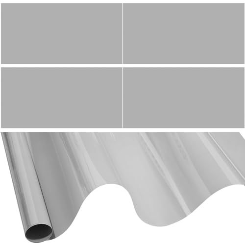 Amylove 4 Pcs Fluorescent Light Covers Classroom Ceiling Panels Light Filters with Backlit Film Material for Office School, 4 x 2 Feet(Gray,Simple)