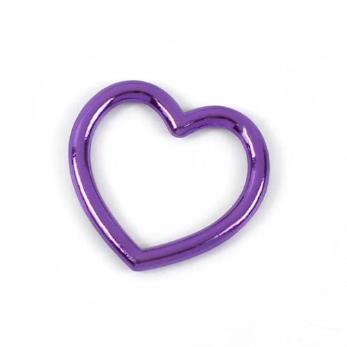 Anillos de corazón de macramé de metal multicolor para llaveros, 5 uds.