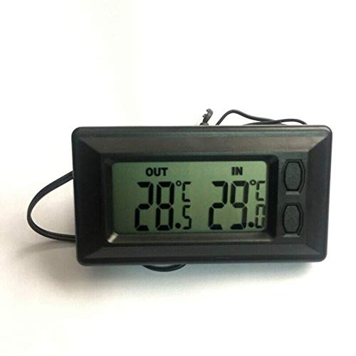 Car Interior Digital LCD Display Tempeure Meter Thermometer Mini Black