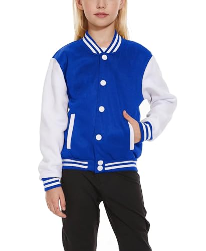Image of ACEFAST INC Kids Boys Girls Baseball Jacket Varsity Jacket Casual Sport Coat Cardigan Sweatshirt Uniforms Youth 2-13 Year