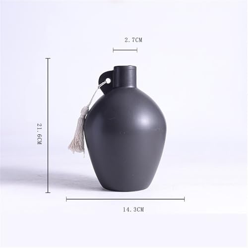 Vase en céramique noir stable pour éviter les fuites d'eau dans le salon - 3