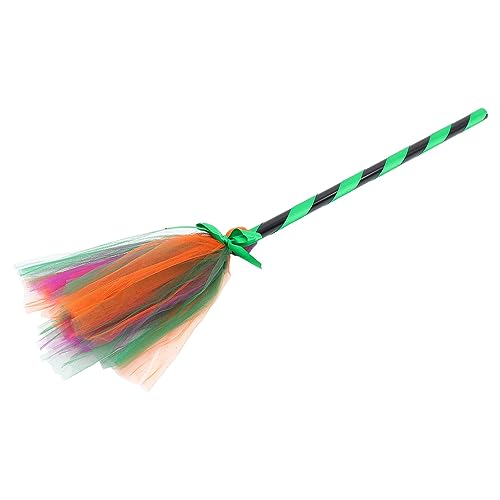 Veemoon Vassoura de bruxa vassoura de Halloween acessório de vassoura cosplay acessórios de vassoura cosplay difusor de armas bruxa decorações de vassoura decoração de fio criança roupa de plástico