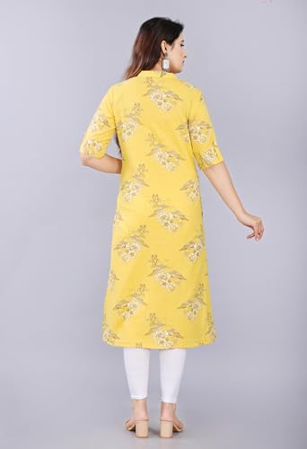 Image of Women Printed Collar Neck Half Sleeve Regular Fit Formal Kurti for Women's