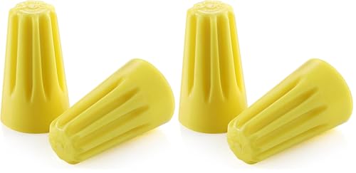 XHF UL Listed 500Pcs Yellow 22-10AWG Wire Connector Nuts, Wire Caps for Quick Connection Max.2#12 w/2#14 w/2#16 Min.2#18 (Pack of 2)