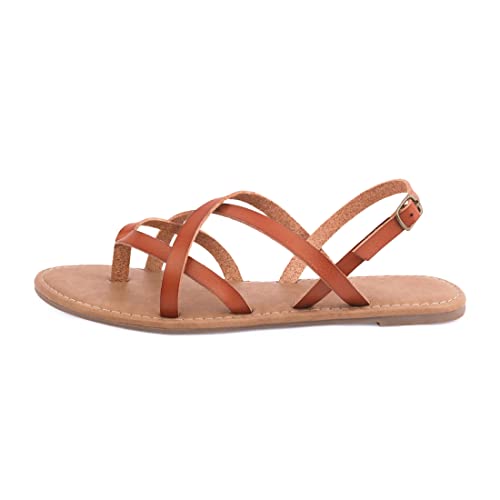 Image of Huayuanwell Women's Gladiator Flat Sandals Fisherman Strappy Sandals Ankle Strap Sandals