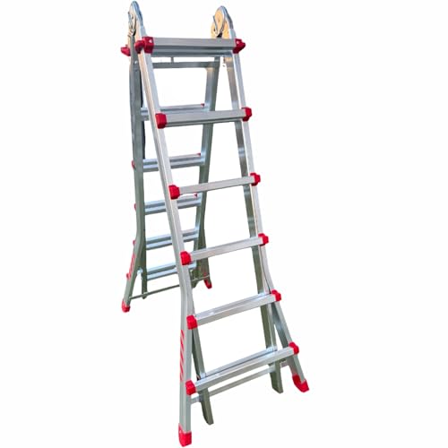 EL BAÑO MODERNO Escalera Telescópica 12+12. Escaleras Plegables Aluminio 150kg MAX. Escalera Bloqueo Automatico Bisagras de Acero. Escalera Aluminio Tacos Antideslizantes. Escadote Peldaño 30mm