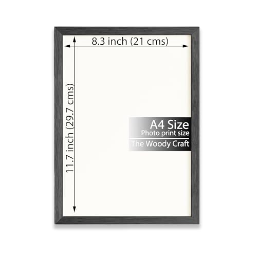 Image of A4 Photo Frame | Elegant Black Photo Frame For Wall | Premium Wooden Photo Frames | Decorative Wall Frame For Home | Vintage Frame (8.3x11.7 inch, Black)