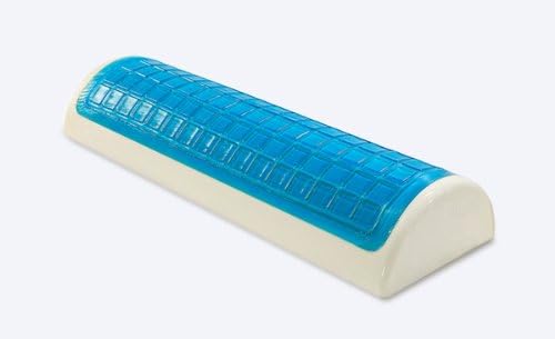 Deluxe Comfort Half Moon / Cylinder Gel Fiber Memory Foam Pillow - Therapeutic Neck, Back and Knee Pain Relief - Cooling Gel - Long Lasting Memory Foam - Bed Pillow, White