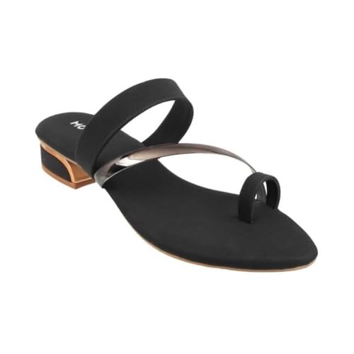 Image of Mochi Womens Solid One Toe Casual Flat Sandals Slide