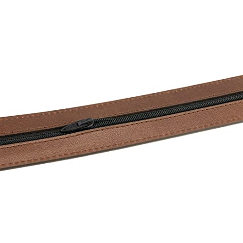Sandpoint Leather Tab Money Belt with Extra Spacious Zipper Pocket (Brown, 34)4