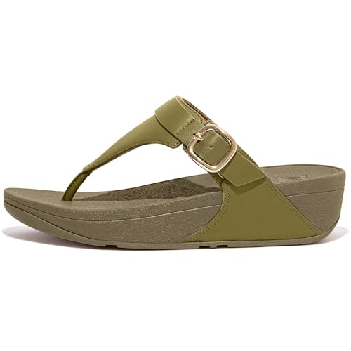FitFlop Women's Lulu Adjustable Leather Toe-Post Sandals Wedge