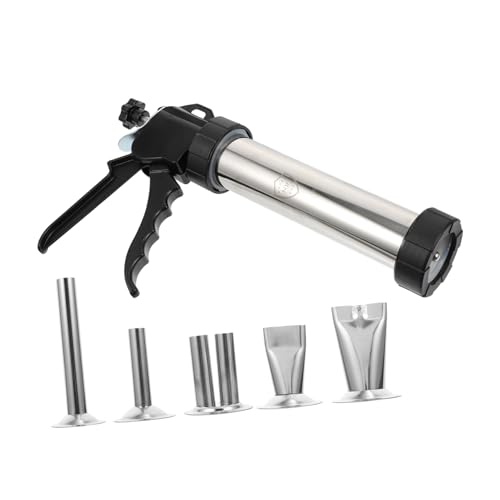 OKUMEYR 1Set Sausage Stuffer with Replacement Filling Tubes Manual Sausage Funnel Kitchen Gadget for Home Cooking Food Grade Materials Easy to Use Compact Design