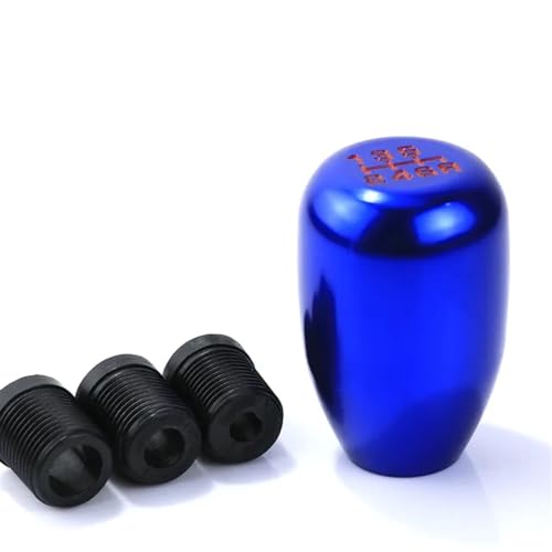トランスミッションアクセサリ 6 速ユニバーサルアルミシフトノブマニュアルギアスティックシフターカーアクセサリー (Color : Blue)