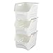 Hokky Cesta De Almacenamiento Apilable De 3 Niveles, Cesta Apilable De Plastico Blanca
