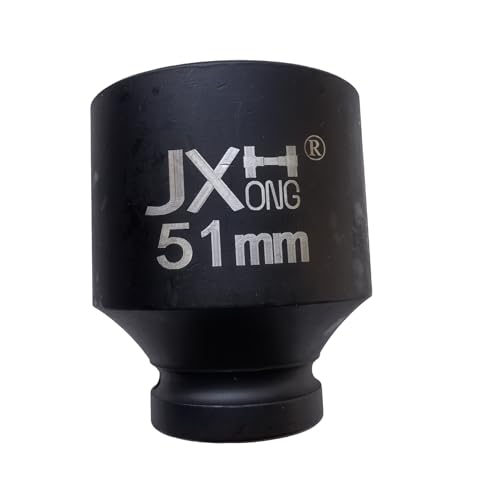 JXHONG 3/4-Inch Drive Metric 51mm Impact Socket, 6-Point, Heat Treated Cr-V Alloy Steel (51mm)