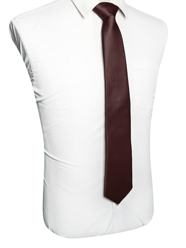 Image of JEMYGINS Solid Color Tie Mens Necktie for Business and Wedding