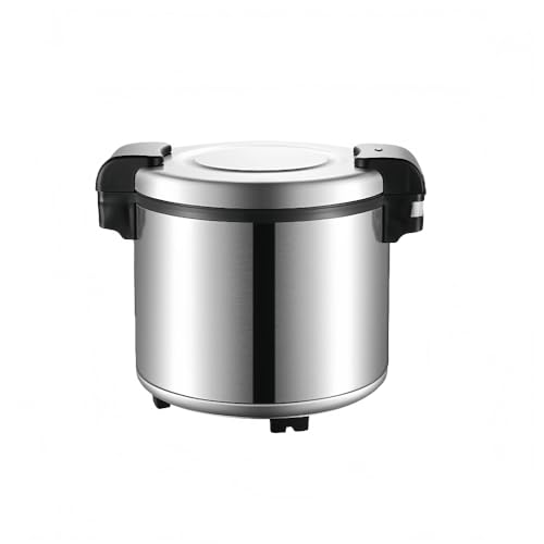 Stewlt 業務用 保温 飯櫃 23L 電気 ステンレス 木目調 炊飯 ジャー 大容量 保温鍋 食堂 レストラン 宴会 調理 器具 (23L ステンレススチール)