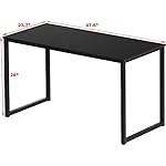 SHW Mission Home Office 48-Inch Computer Desk, Black - Image 3