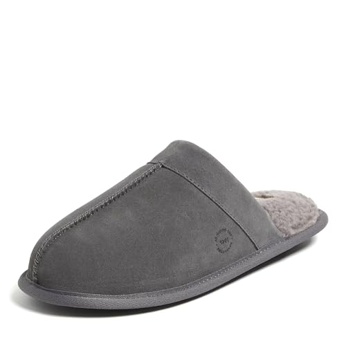 Image of Dearfoams Men's Bradford Genuine Suede House Shoe Scuff Slipper | Casual Slippers