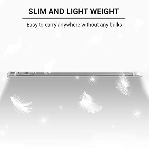 Compatible with iPad (10.2 inch) Tablet Protective Case, Y Shaped Folding Case with Pen Slot, Translucent, Grey - Image 3