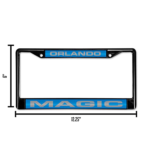 Nba Rico Industries Orlando Magic Black Black Laser Cut Chrome Frame 12" X 6" 12" X 6" Black Laser Cut Chrome Frame - Car/Truck/Suv Automobile Accessory #TOP1