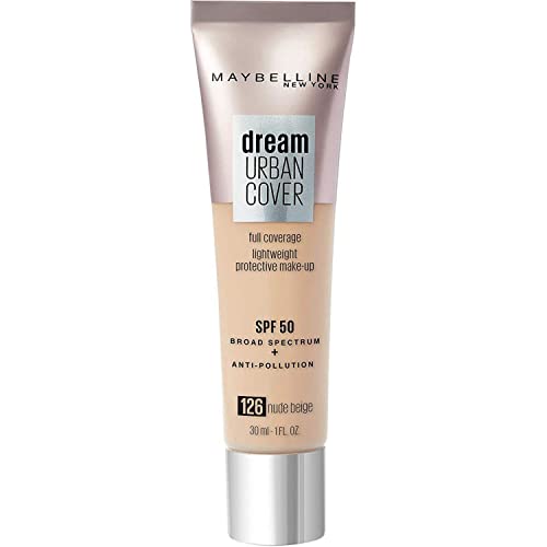 Mayb Make-Up Maybelline Dream Urban Cover All-In-One Protective Makeup, 126 Nude Beige