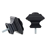 Ivilon Square Finials for Curtain Rods of 1 and 1-1/8 Inch Diameter Color Black
