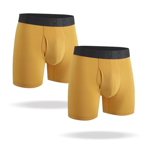 Men's Underwear Boxer Briefs, Modal Breathable Underwear with Soft Elastic Flex Waistband, Moisture-Wicking, 5