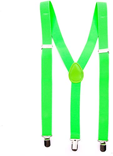 Party Factory Hosenträger, leuchtendes Neongrün, 2,5 x 50-90cm, für Damen und Herren, Kostüm Accessoire, bis 195cm Körpergröße Cover