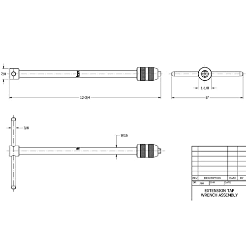Image of Starrett T-Handle Tap Wrench - Ideal for Holding Taps, Drills, Reamers and Small Tools - 1 /4-1 /2 inch Capacity Tap Size, 13 inch Body Length, 3 /16-5 /16 inch Square Shank - 93F