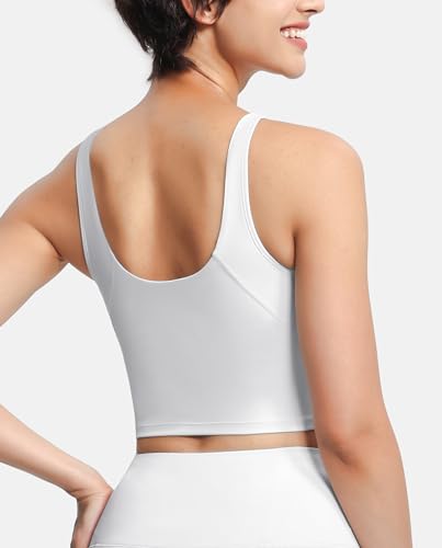 Image of THE GYM PEOPLE Womens' Sports Bra Longline Wirefree Padded with Medium Support