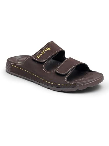 Image of URJO PURE Men's Sliders /Slippers Lightweight Super Flexible Arch Support Durable Anti Skid & Stylish Dailywear Sliders /Slippers for Men (URJO by Welcome)