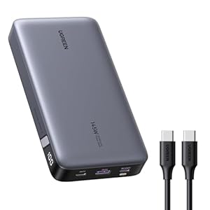 UGREEN Nexode Power Bank 145W Max 25000mAh externer Akku mit 3 Anschlüsse USB C Powerbank mit Digitales Display, kompatibel mit MacBook Pro/Air, iPhone 17 Pro Max/Pro/16/15, Galaxy S25 Ultra, Dell