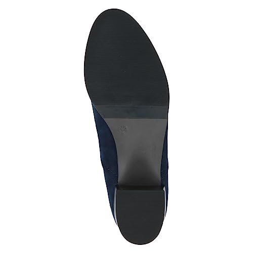 CAPRICE Damen Hohe Stiefel mit Absatz Kniehoch Vegan, Blau (Ocean Stretch), 39 EU