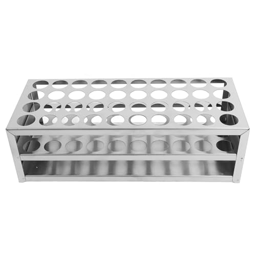 SOLUSTRE Stainless Steel Test Tubes Rack Testing Tubes Holder Lab Stand Rack Centrifuge Tube Holder 40 Hole 3 Layer for 21mm Tubes