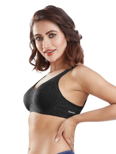 Image of SONARI Women's Cotton Polyester Lightly Padded Wire Free Seamless Bra Green