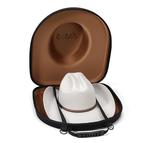 Anysiny Cowboy Hat Box for Travel-Crush Proof Hat Travel Case for Cowboy Hats Holder Storage Box Organizer Cap Carrier with Adjustable Carry Strap