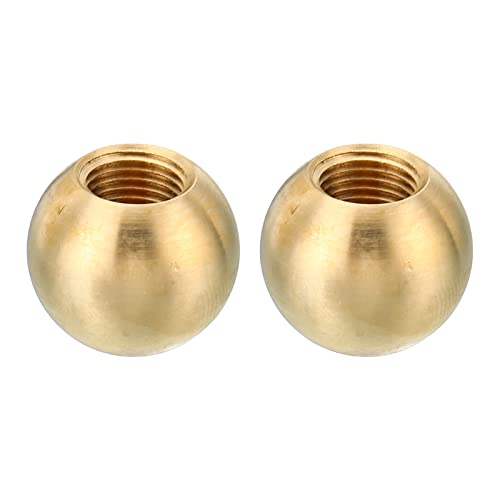 Image of PATIKIL M10x1 20mm Thread Lamp Finials Cap Knob, 2 Pack Brass Ball Lamp Decoration Screw Caps for Furniture Lighting Lamps