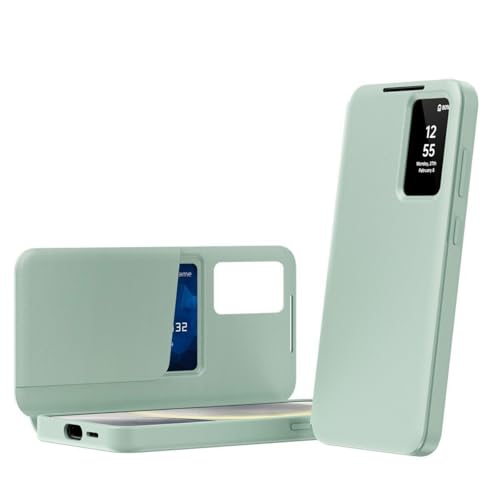 Coque rigide Samsung S25 Edge verte rabat cuir magnétique antichoc
