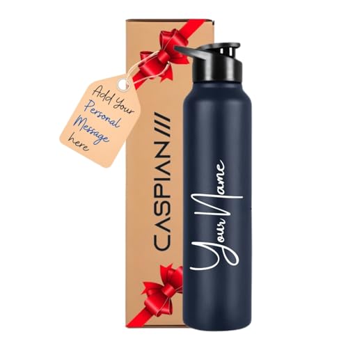 Image of CASPIAN / / / Hike Stainless Steel Customize Sipper Water Bottle Leak Proof Thunder for Fridge Home Office Travel School Kids Boys Girls Adults Sports Gym Yoga (R-Blue 1 Litre, Set of 1)|
