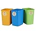 CURVER Eco Friendly Juego de 3 cubos de basura para sistema de reciclaje, cubos de plástico para papel, cristal y plástico (3 x10 L)