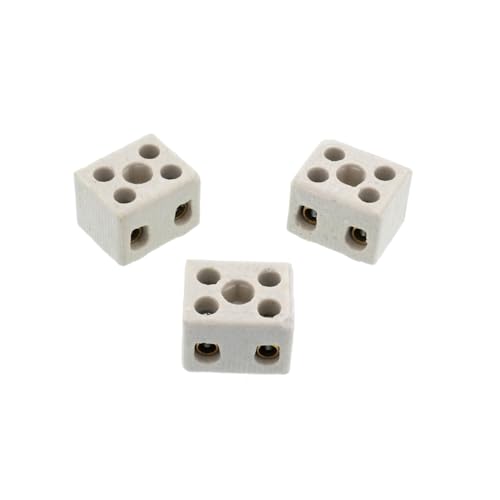 Porselen Klemens No:1 | 2 x 4 mm | Yüksek Isıya Dayanıklı | 3'lü Bağlantı Klemensi Seti
