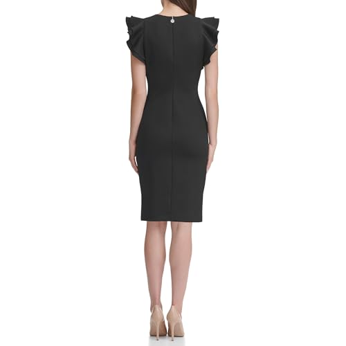 Tommy Hilfiger Women's Plus Size Flutter Sleeve Scuba Dress4