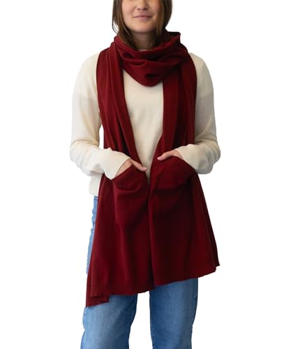 Soft Cotton Cashmere Wrap Scarf with Pockets