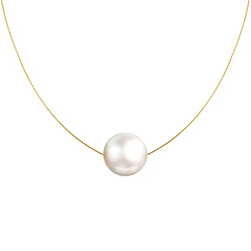 Collier plaqué or perle des poulettes solitaire à porter au quotidien ou en soirée