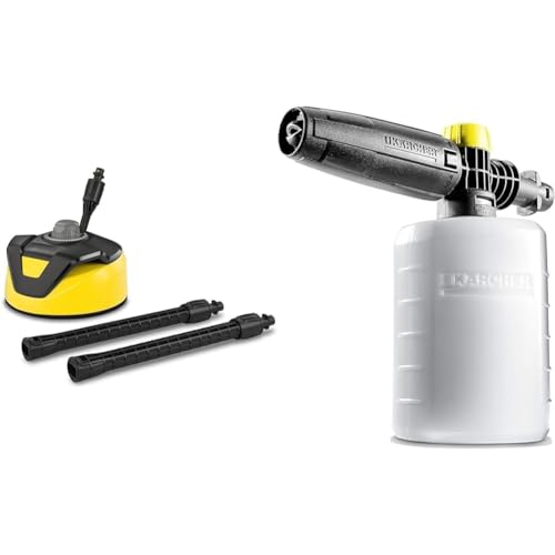 Kärcher Nettoyeur de Surfaces T-Racer T 5, Noir-Jaune & Canon à Mousse 0,6L Accessoire pour nettoyeurs Haute Pression