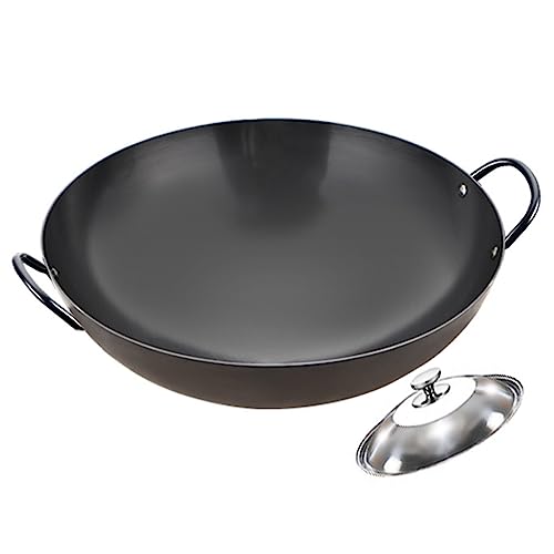 Wok de acero al carbono antiadherente con tapa 36 cm miniatura 1