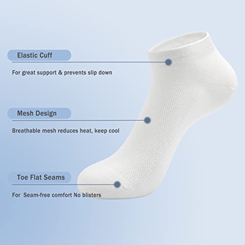 SERISIMPLE Ultra-Thin Comfort Viscose Bamboo Mesh Ankle Socks for Women -Breathable Lightweight Low-Cut Socks 5 Pairs2